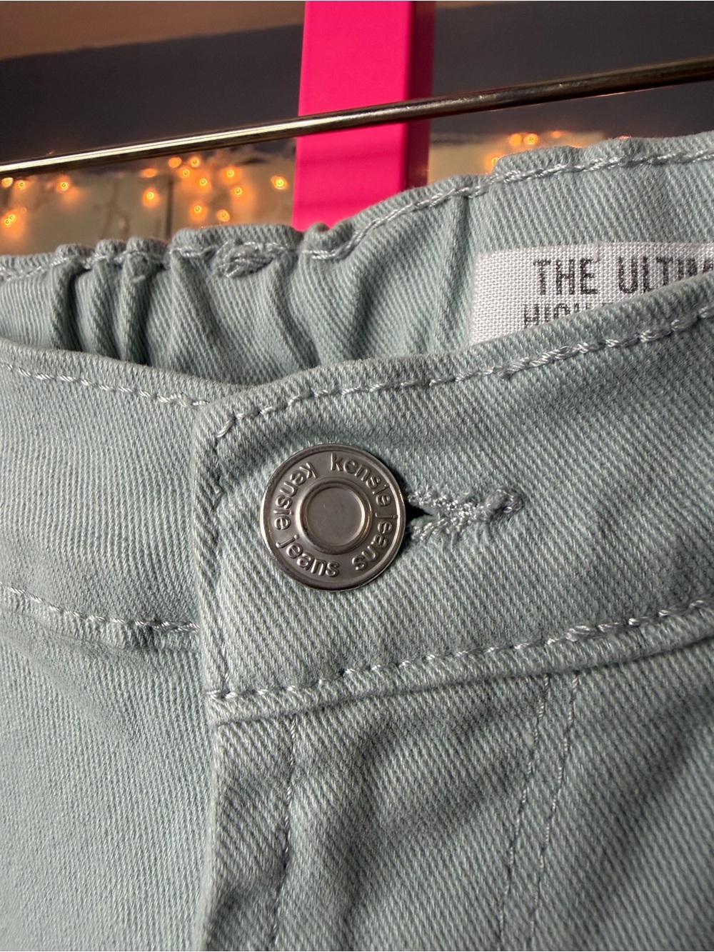 Kensie The Ultimate High Rise Skinny Jeans Light Sage Green Size 4/27 💛 - Picture 5 of 7